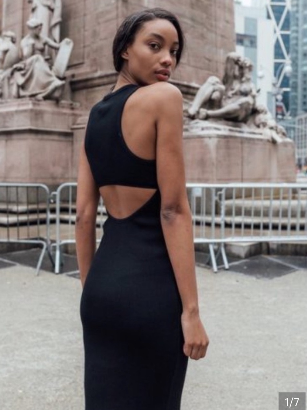 Kith ribbed sleeveless cutout midi dress sleeveless